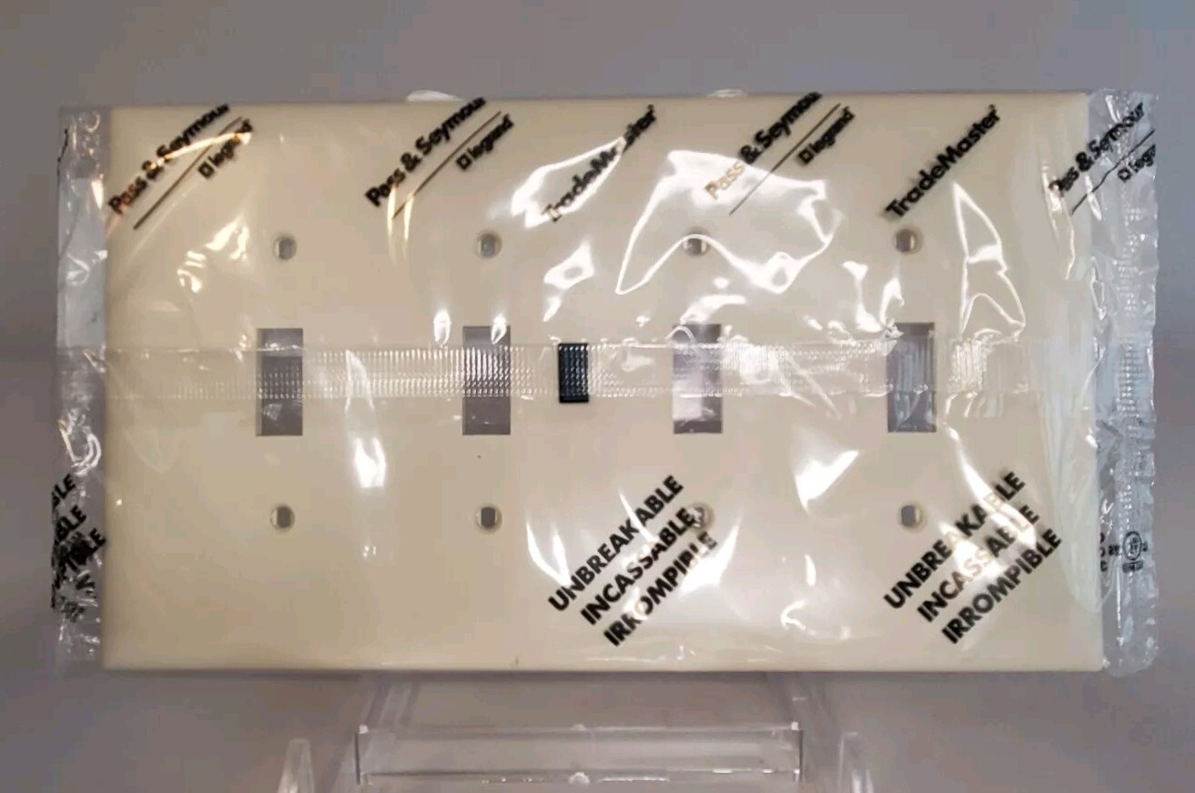 Pass & Seymour TradeMaster 4-Gang Toggle Wall Plate Light Almond TP4-LA NEW gallery