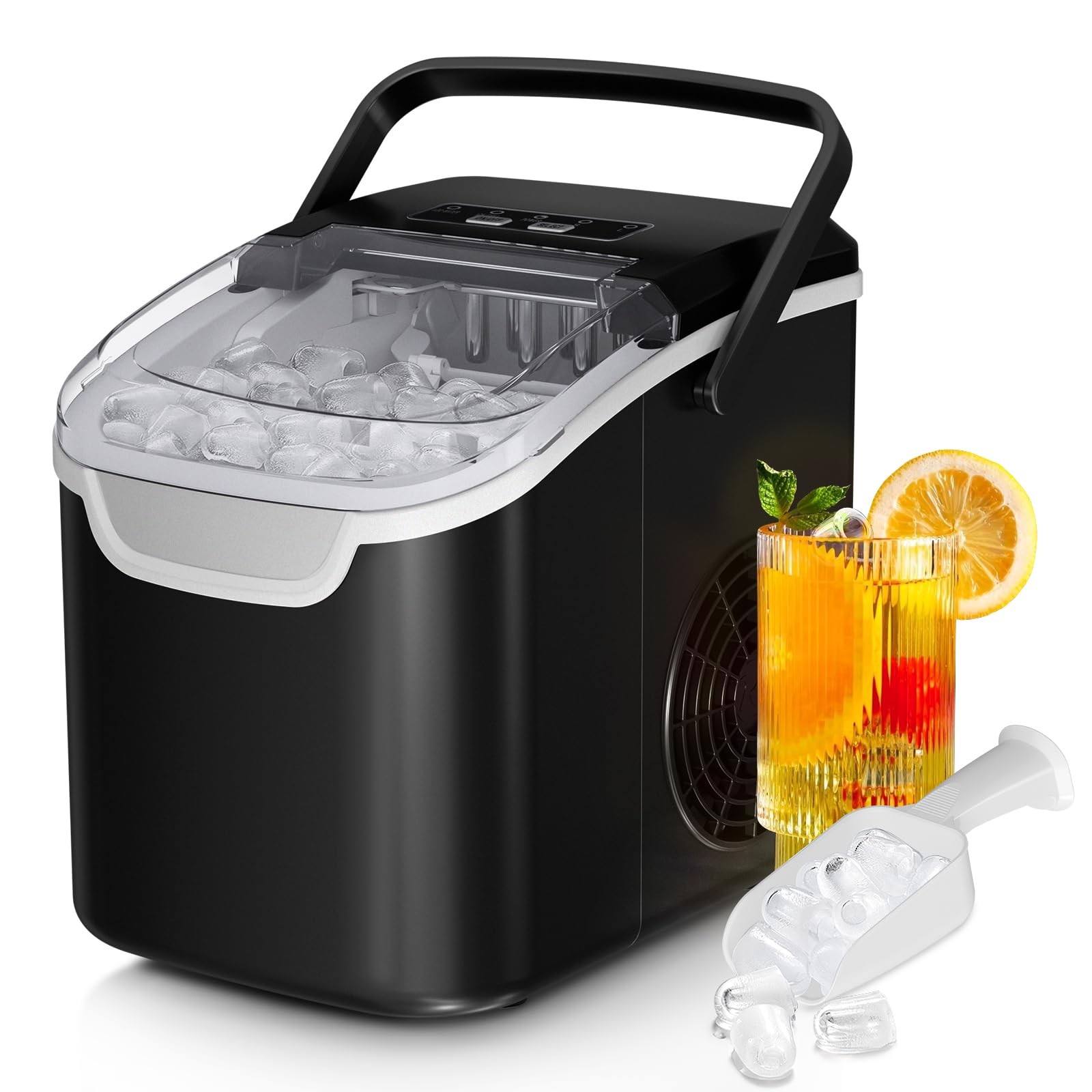 Countertop Ice Maker Machine, 8 Ice Cubes in 6 mins, 26lb/Day Ice with 2 Size... gallery