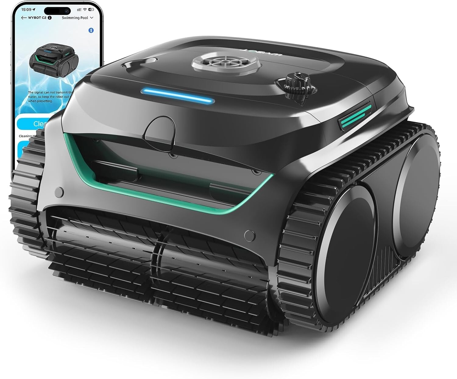 WYBOT C2 Robotic Pool Cleaner, Cordless Pool Vacuum for Inground Pools gallery