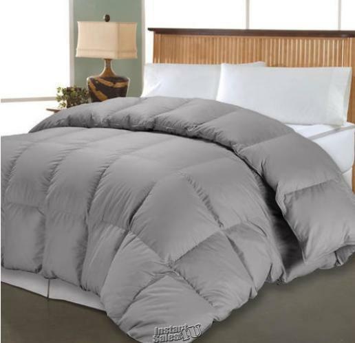 1000-Thread Count Cotton Down Alternative Comforter Grey King 100% Polyester