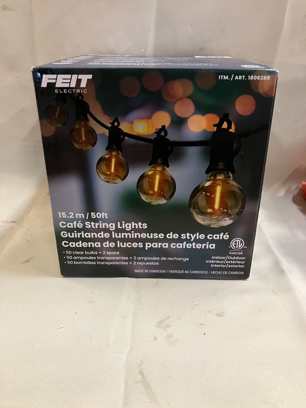 Feit Electric 50 Ft LED Cafe String Light with 50 Clear Shatterproof Bulbs gallery
