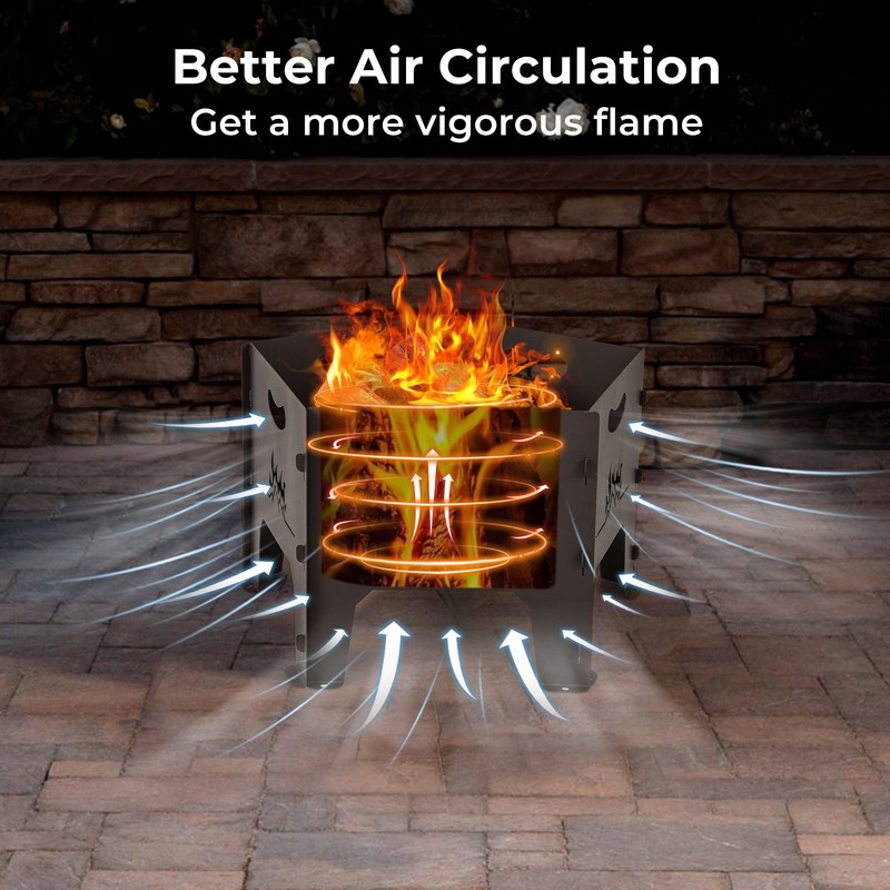 Fire Pit for Outside 19 Inches Collapsible Portable Plug Fire Pit w/ Storage Bag gallery