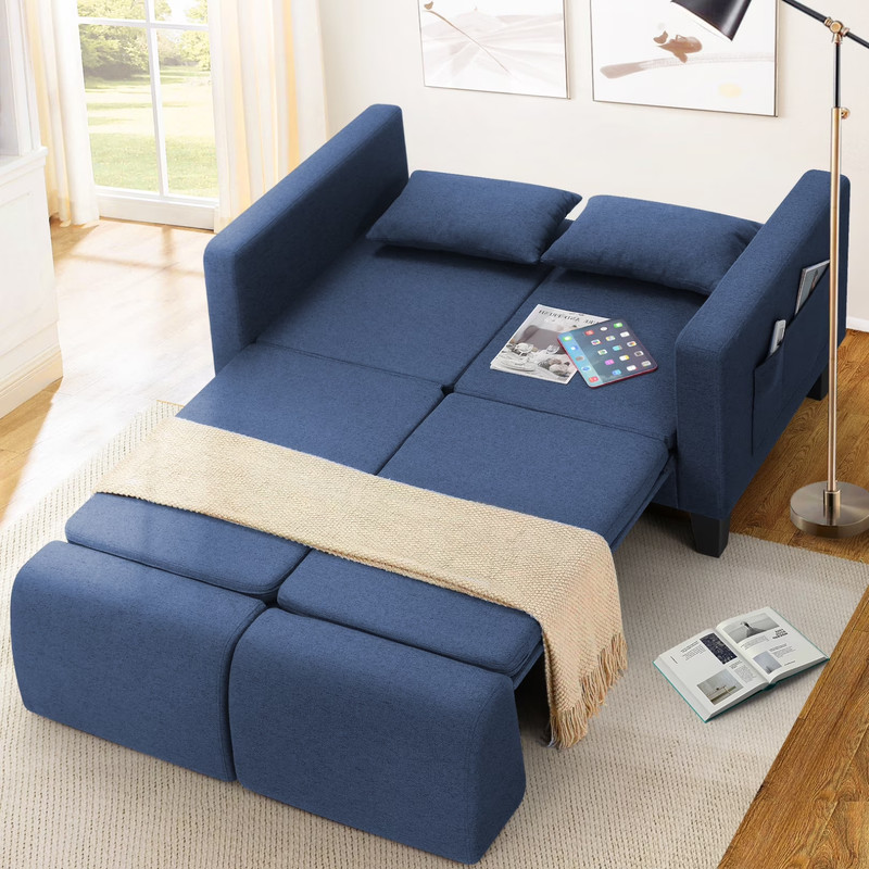 58" Modern Convertible Sleeper Sofa Chair Bed Pull Out Sofa Bed for Small Spaces gallery