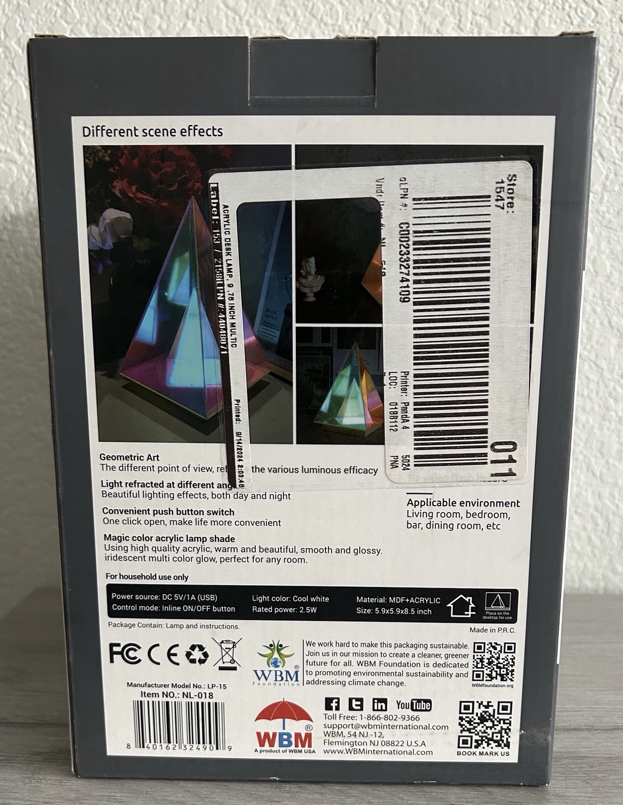Brand New Himalayan Glow Acrylic Prism Pyramid Desk Lamp gallery