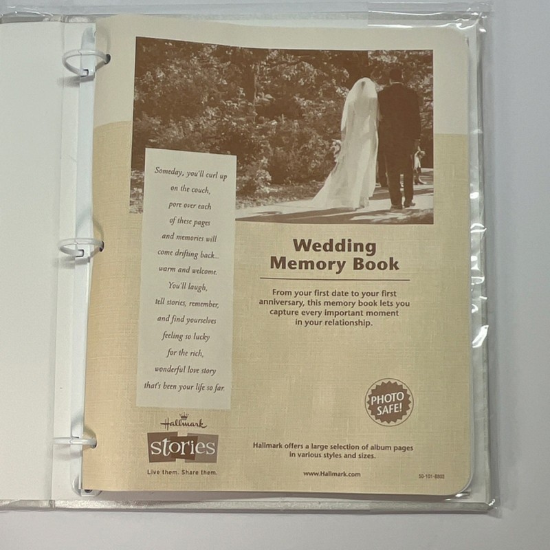 New Hallmark Traditional Wedding Memory Book White Fabric Ring Binder 10X12 gallery