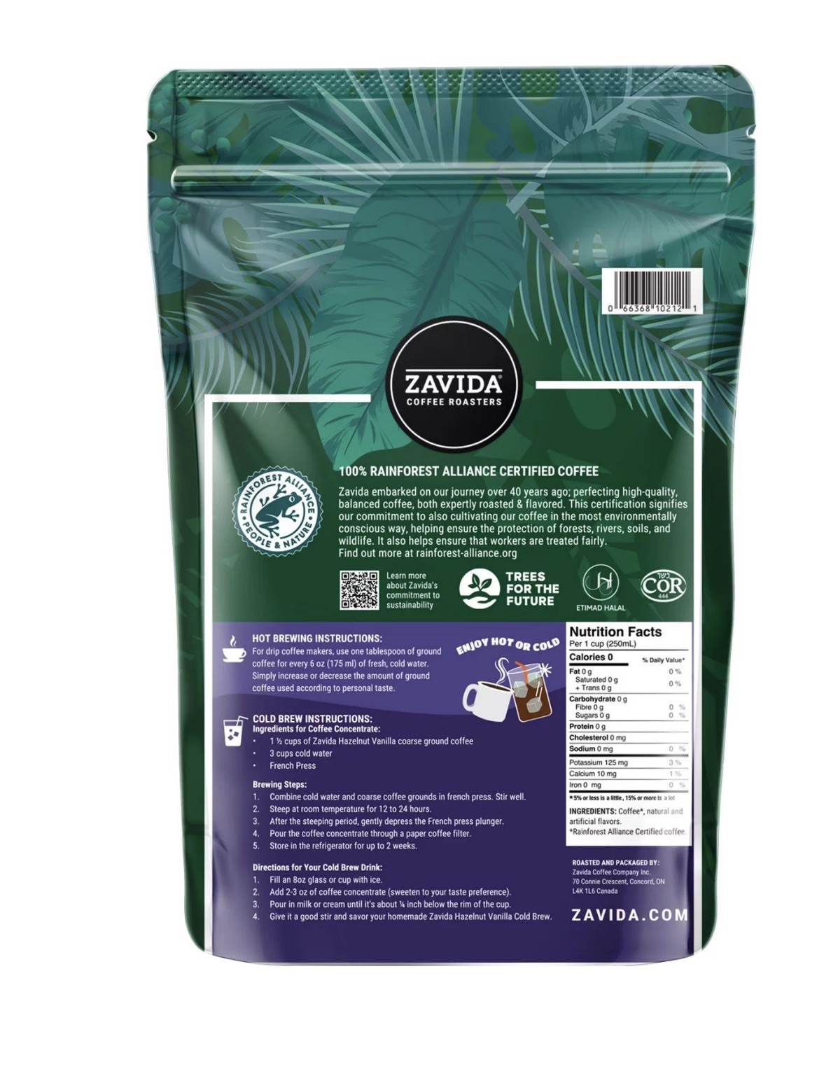Zavida Coffee Whole Bean Coffee, Hazelnut Vanilla (32 oz.) FREE SHIPPING gallery