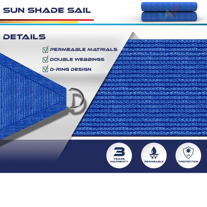 Sun Shade Sail Canopy Triangle UV Block Sunshade For Backyard Deck Outdoor 21-28 gallery