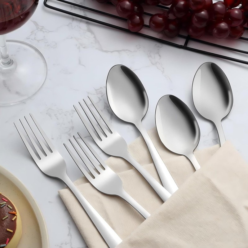 24-Piece Spoons and Forks Set Silverware Set - Forks and Spoons Food Grade St... gallery