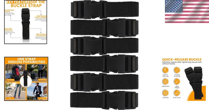 Adjustable 72-Inch Utility Straps with Quick-Release - 100lb Capacity Set gallery