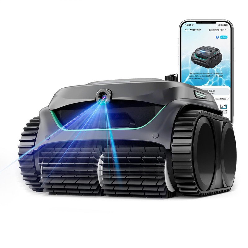 WYBOT C2 Vision Robotic Pool Vacuum Cleaner,Wall Climbing App Control AI Camera gallery