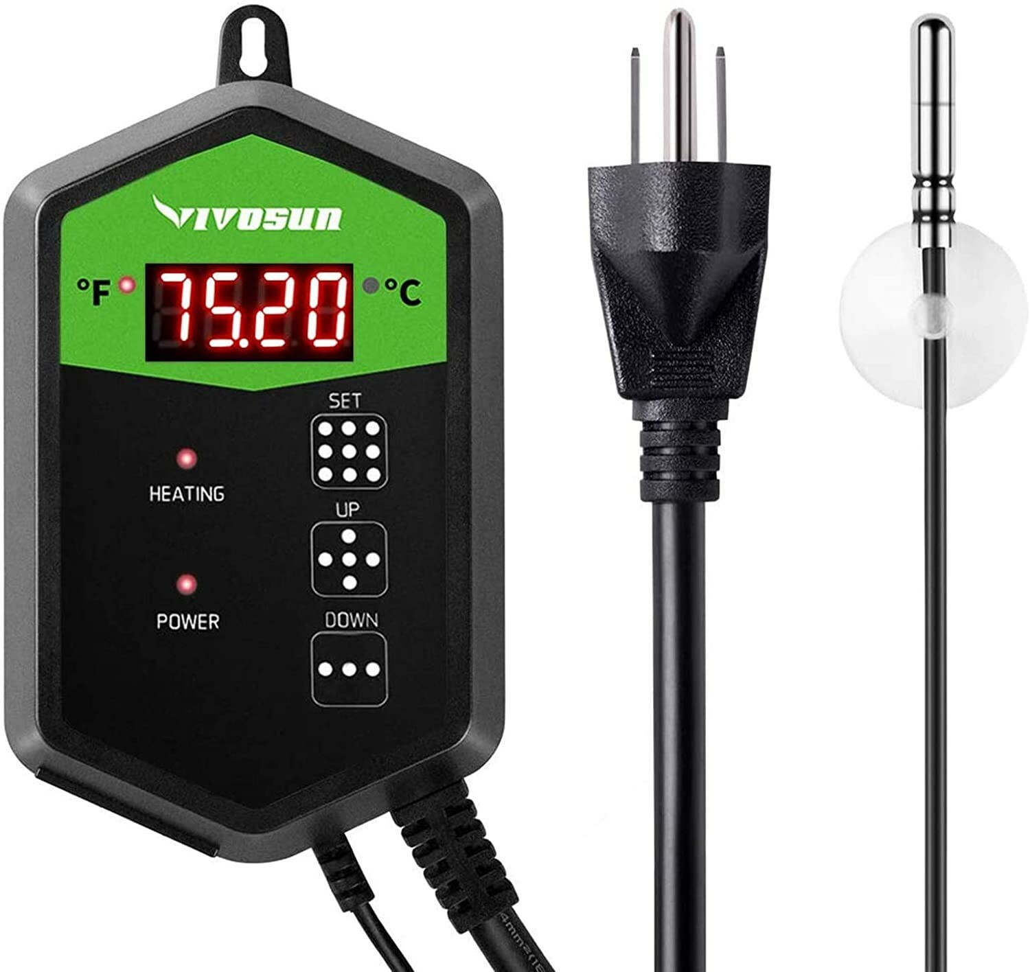 VIVOSUN Digital Heat Mat Thermostat Temperature Controller 40–108 ºF for Seed gallery