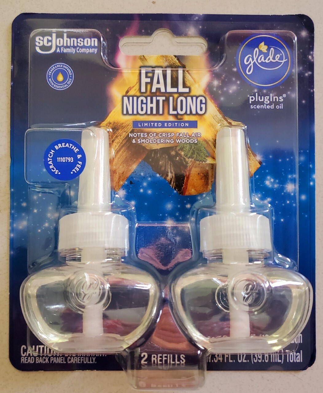 10 Glade PlugIns Fall Night Long Scented Oil Air Freshener Refills Limited Ed. gallery