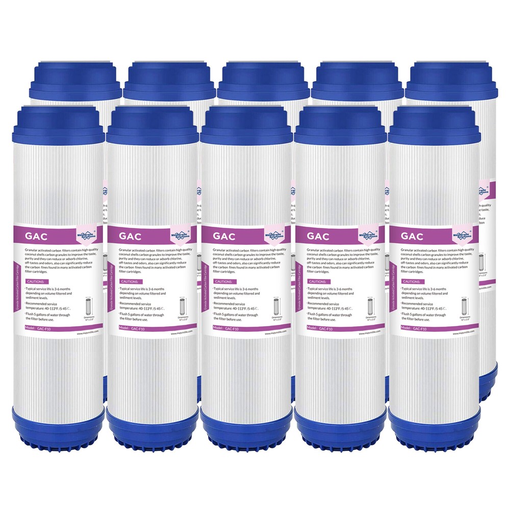 2-10 Pack 10"x2.5" Granular Activated Carbon Water Filter GAC Replacement RO