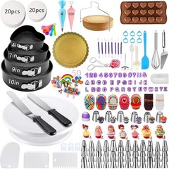 540pcs Cake Decorating Kit Baking Supplies with Springform Pans Turntable Icing