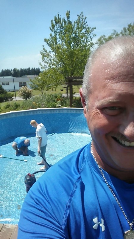 24 ft round above ground pool purchaced and installed by Campbell pools gallery