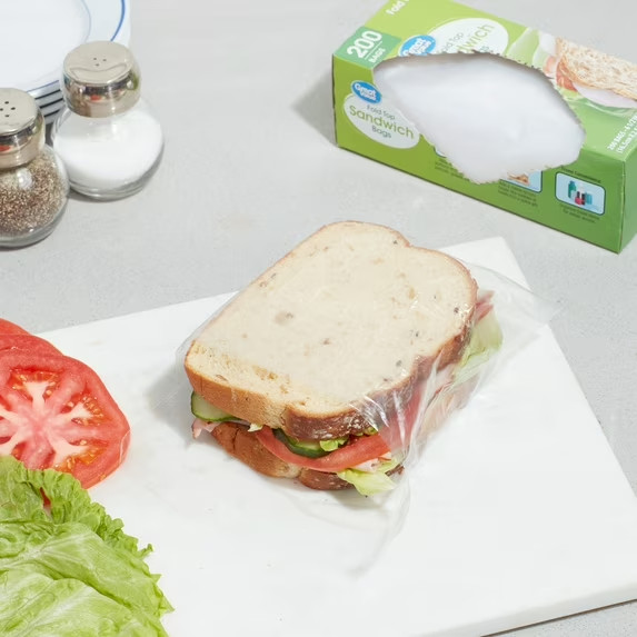 (3 pack) Great Value Fold Top Sandwich Bags, 200 Count gallery