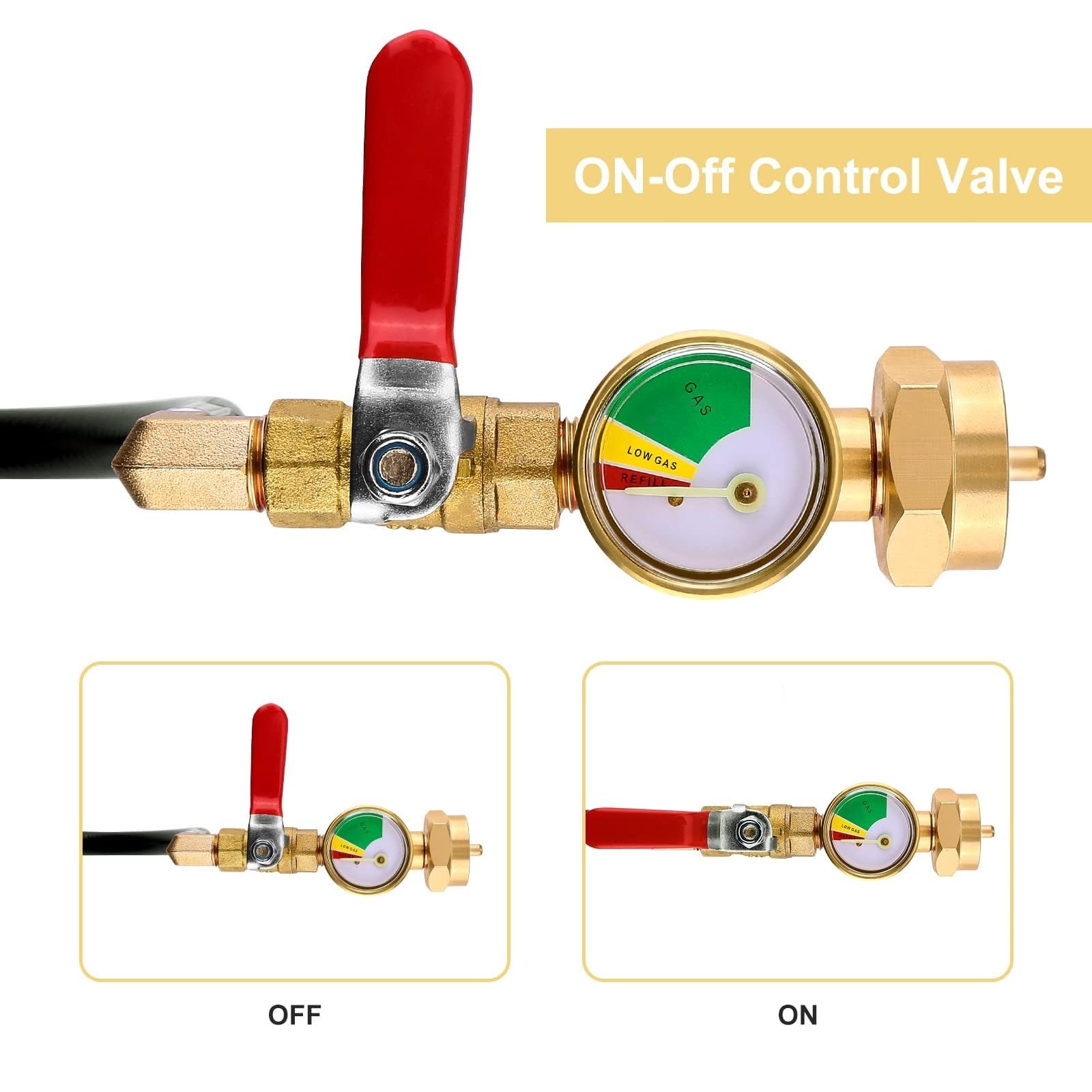 US-FREESHIP 4ft Propane Hose with Gauge Propane Tank Refill Adapter gallery