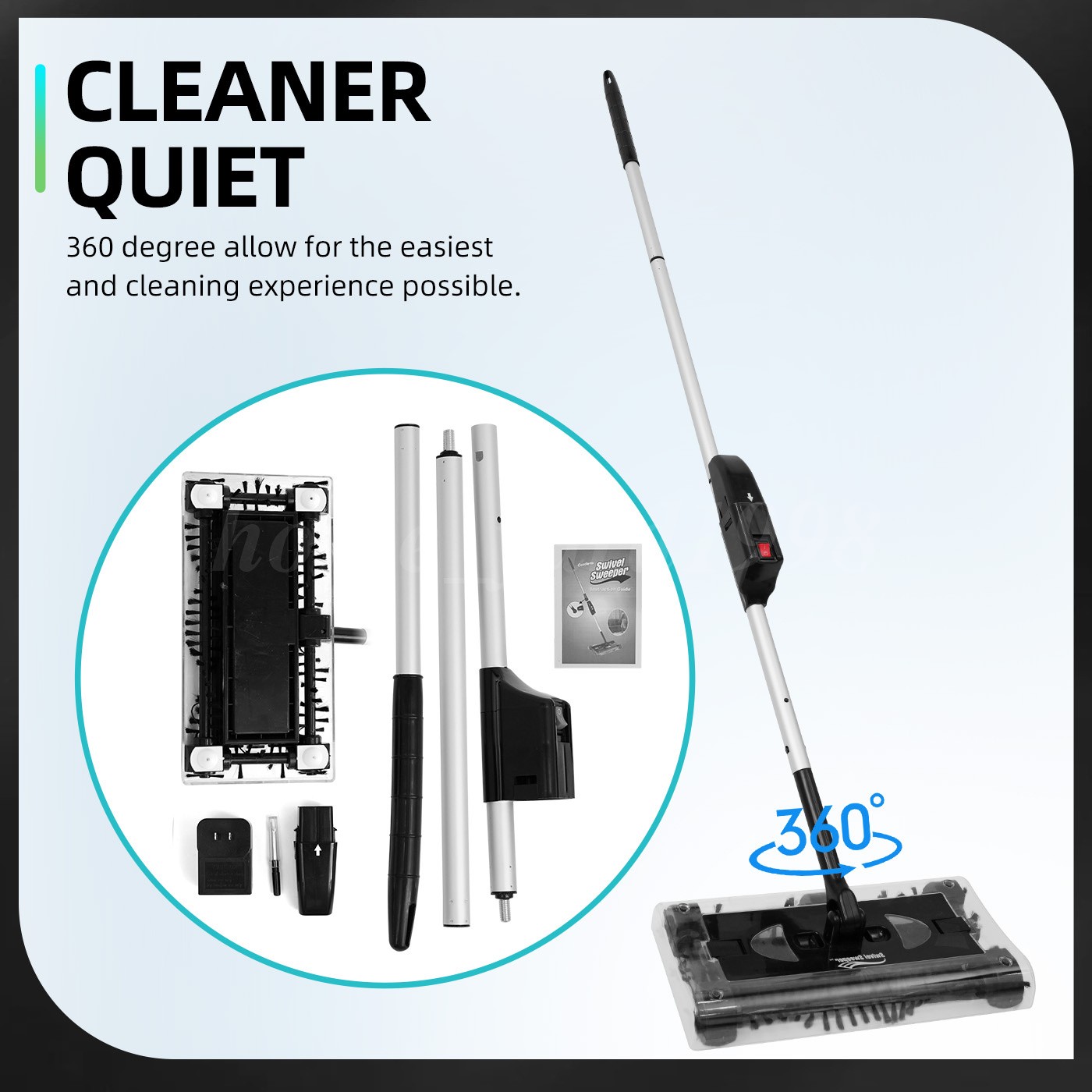 45"rechargeable floor and carpet sweeper Vacuum Cleaner Cordless floor sweeper gallery