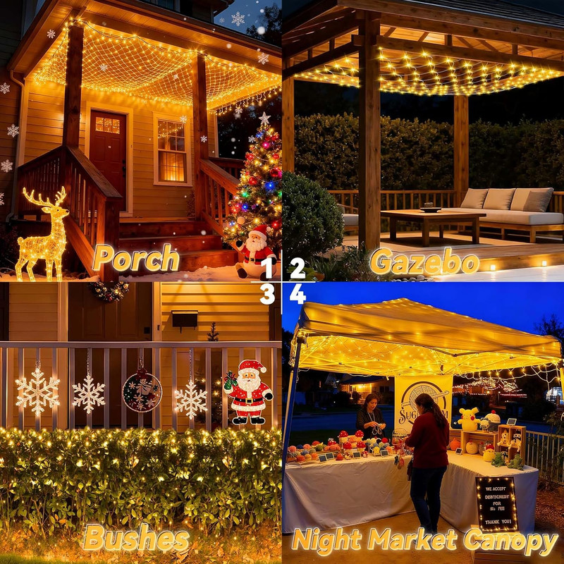 LitHome 10 x 10FT Gazebo Net Lights Outdoor, 200 LED Gazebo Lighting Waterproof, gallery