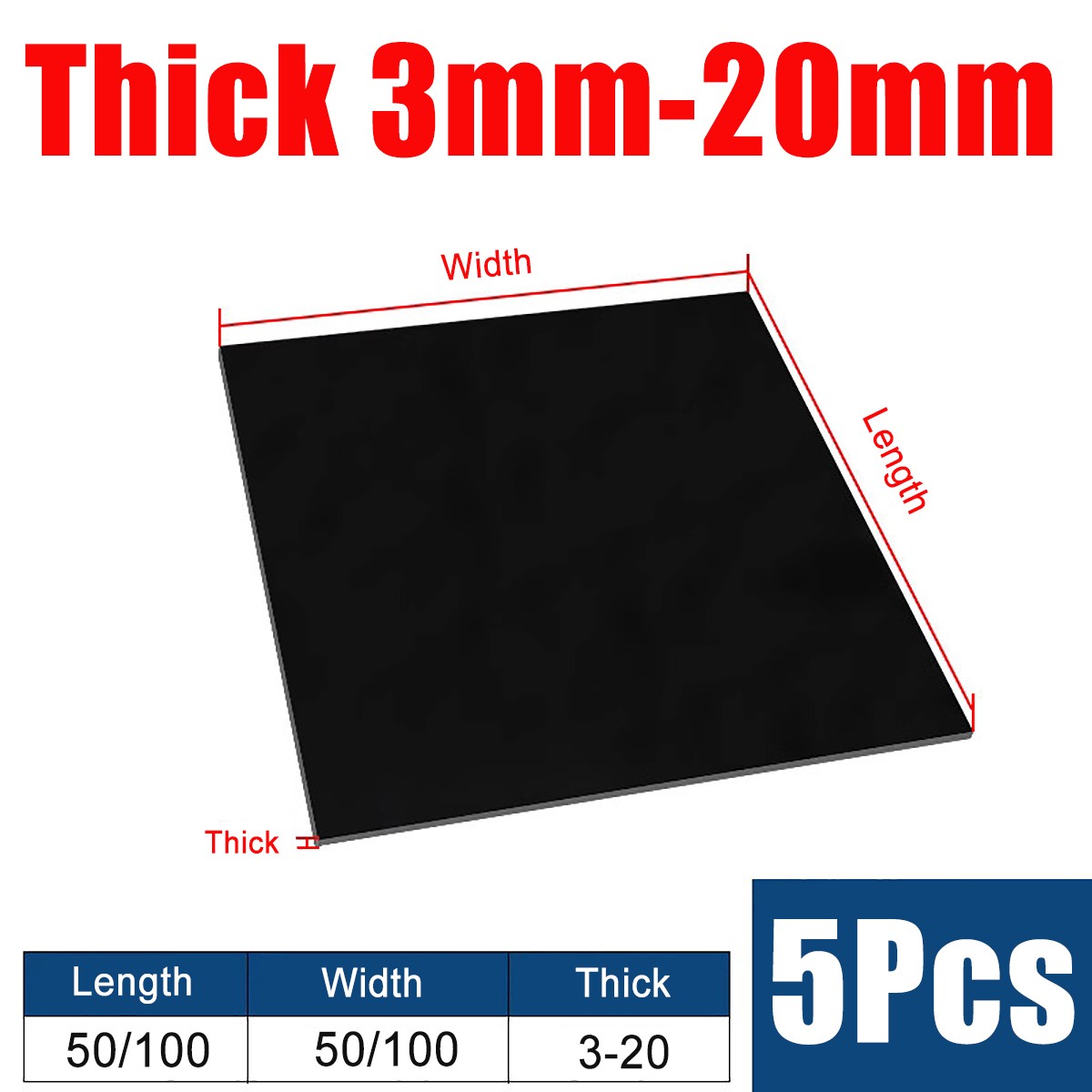 PP Polypropylene Black Plastic Flat Board Plate PVC Engineering Sheet Thick 10mm gallery