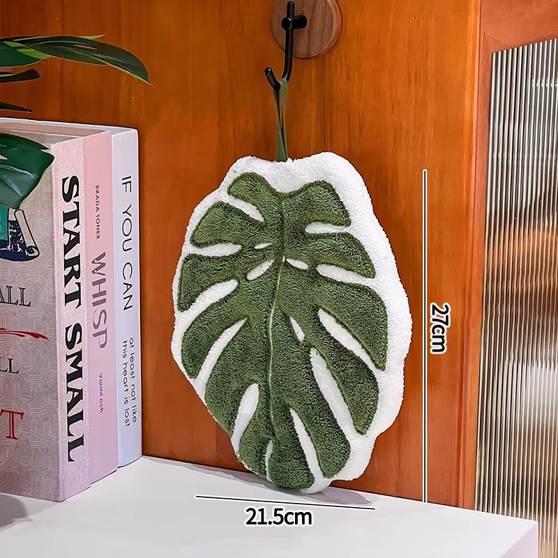 Leaf Hand Towel Soft Absorbent Hanging Bathroom Kitchen Washcloth Towel gallery