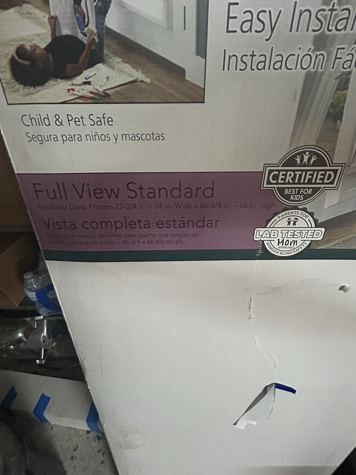 ODL Add-On Blinds for Doors Full View, Child & Pet Safe, White 24x65-3/4 in gallery