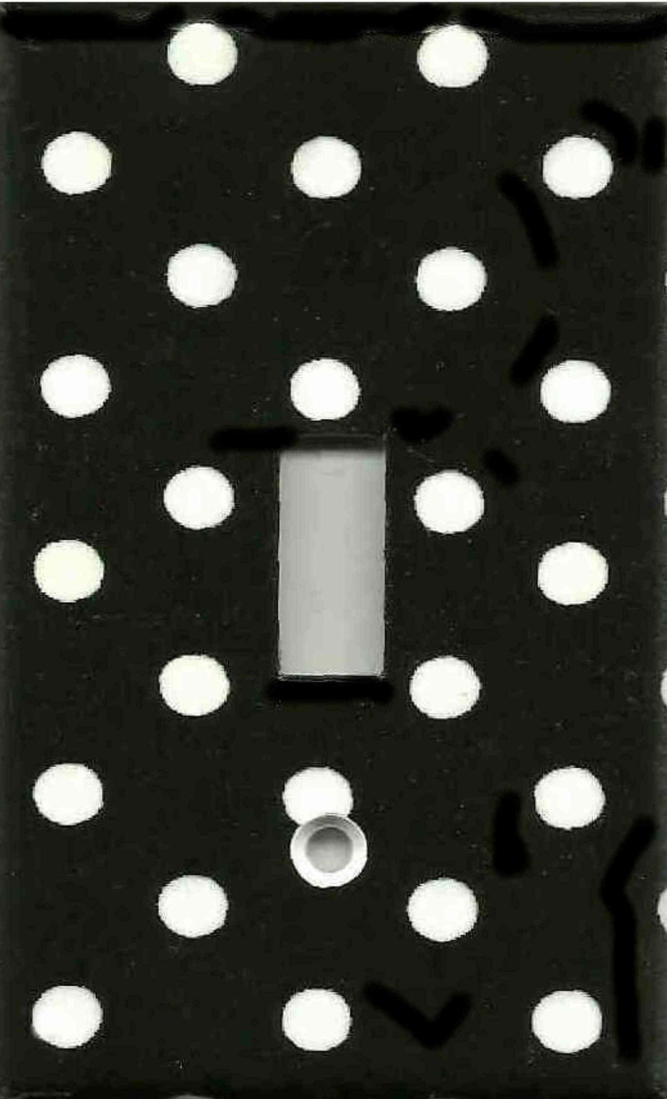 BLACK AND WHITE POLKA DOTS HOME DECOR LIGHT SWITCH PLATES AND OUTLETS gallery