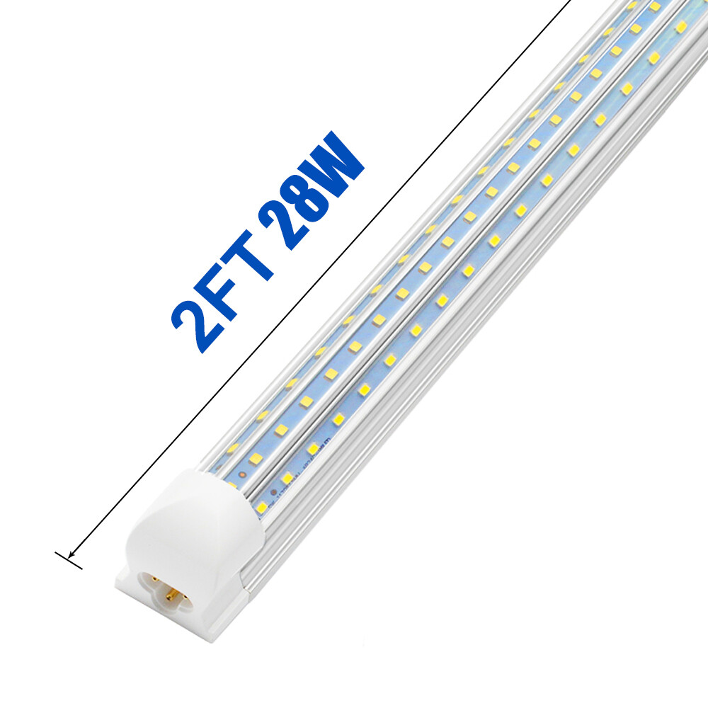 T8 LED Shop Light Fixtures 2FT 4FT 8FT D-shape Garage Ceiling Lights 28W~120W 8' gallery