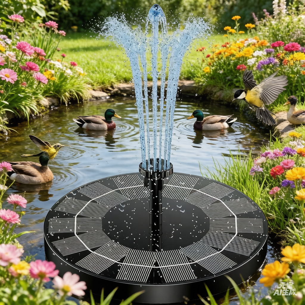 Solar Fountain Pump Bird Bath Submersible Water Power Floating Pond Garden Pool gallery