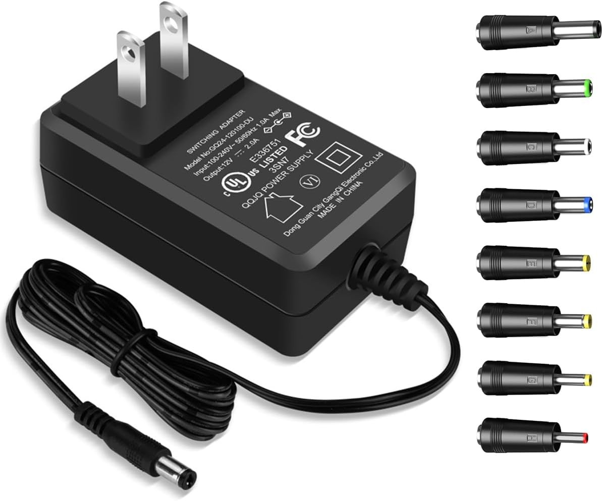 Universal 12V 2A AC Adapter with 8 Tips, UL Listed 12 Volts 2000mAh Power Supply gallery
