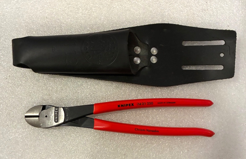 Knipex High Leverage Diagonal Cutters 10" 74 21 250 / angled / WITH HOLSTER gallery