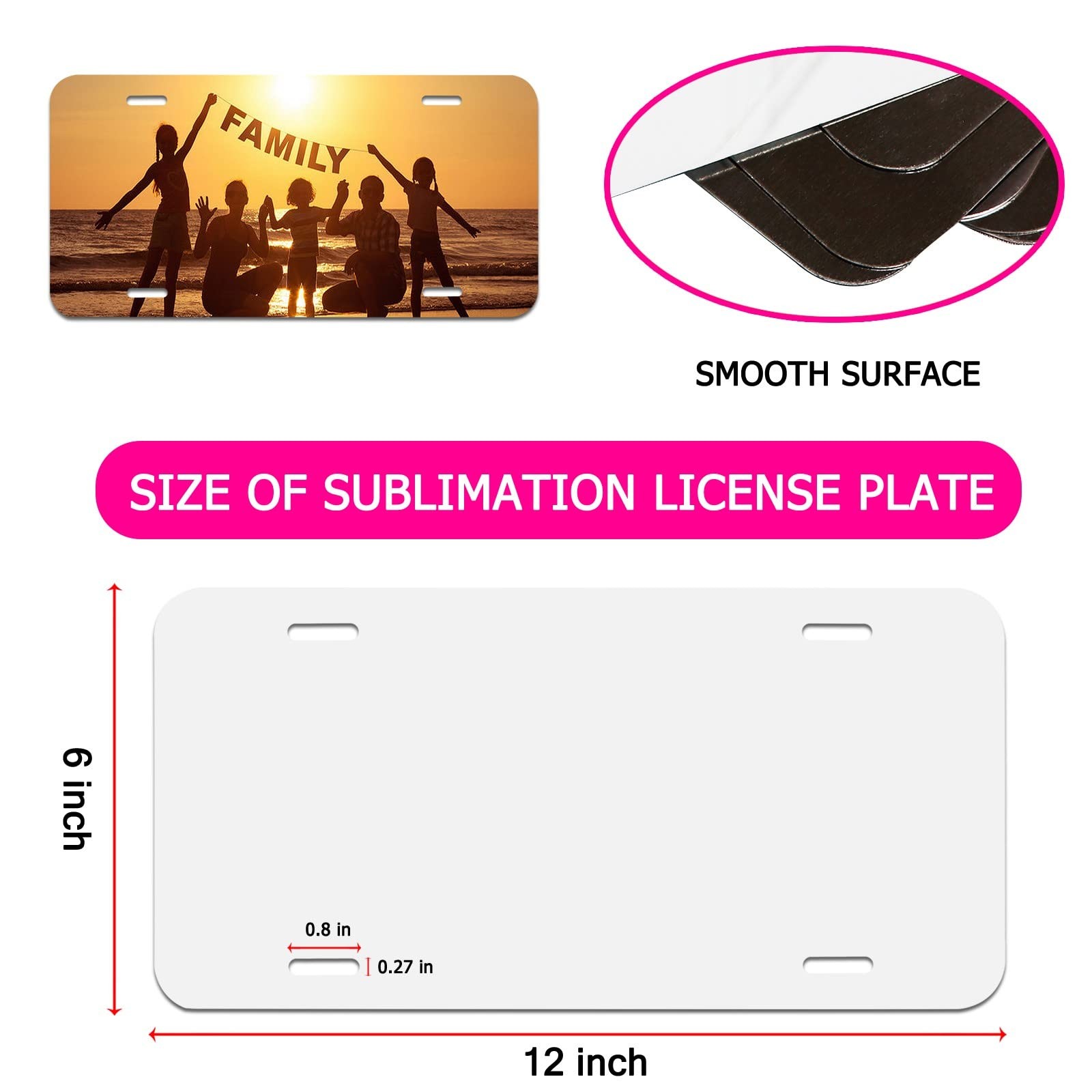 Sublimation License Plate Blanks 10 Pack Metal Plates for Custom Design gallery