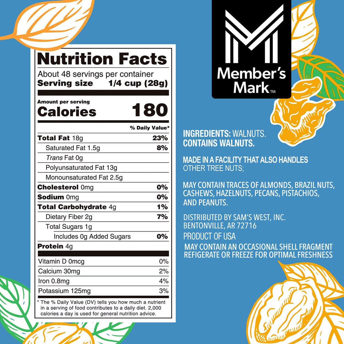 3 PACK - Member's Mark Natural Shelled Walnuts 3 lbs (Total 9 lbs) FREE SHIP!! gallery