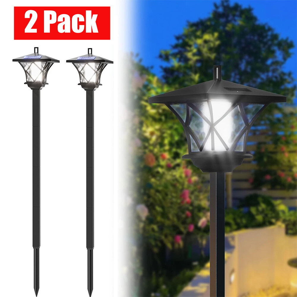 2/4Pack Outdoor Solar Post Light Waterproof Vintage Street Light for Garden Lawn gallery