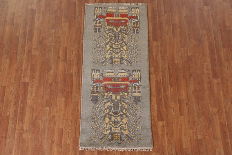 Gray Geometric Heriz Serapi 6 ft. Runner Rug Handmade Wool 5' 11" x 2' 7" gallery
