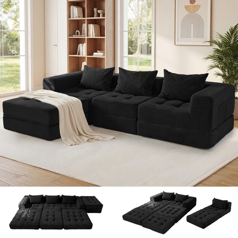 MAXYOYO Modular Sectional Sofa Couch, L Shaped Modern Cloud Couch with Ottoman gallery