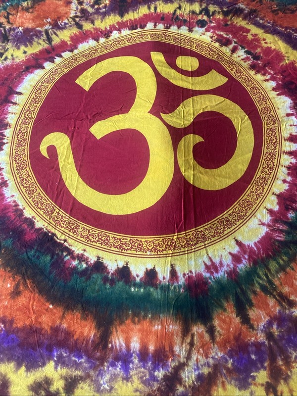Tie Dye Boho Tapestry Ohm Wall Hanging Psychedelic Dorm Room 54 x 86 gallery