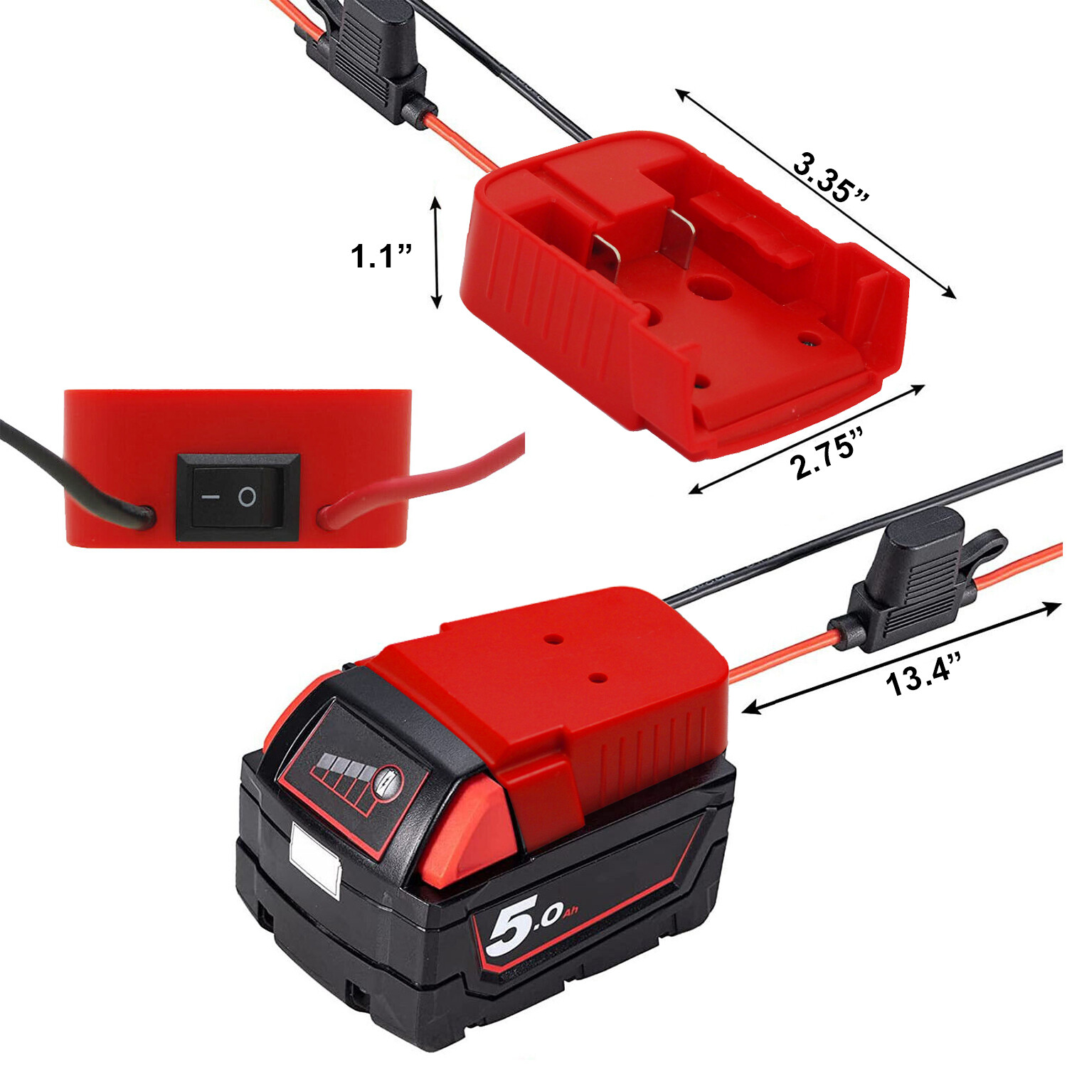 DIY Battery Adapter 18V Power Connect Compatible With Milwaukee M18 Power Wheels gallery