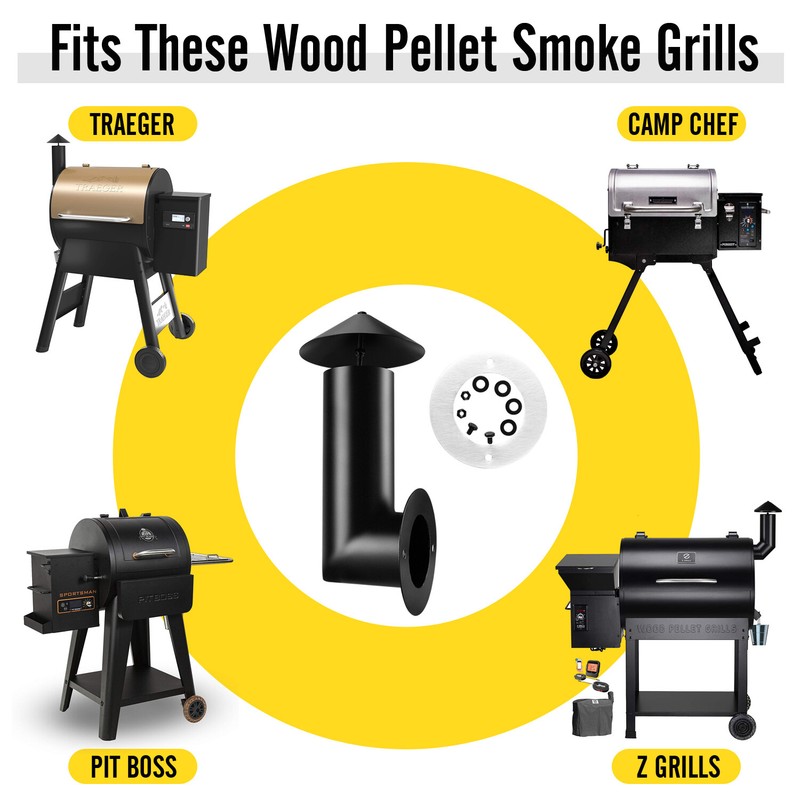 Pellet Grill Smoke Stack Replacement for Pit Boss, Traeger, Camp Chef, Smokers gallery