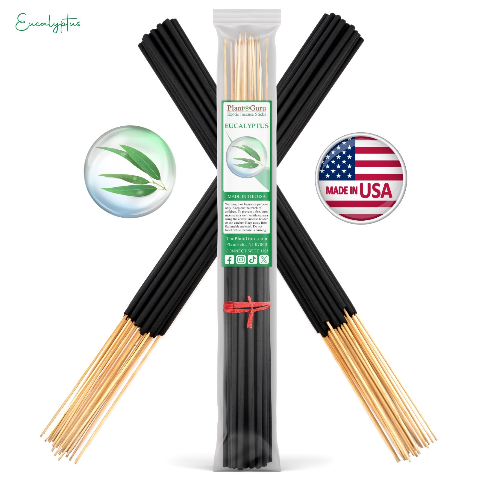 EUCALYPTUS Incense Sticks 19" Jumbo Extra Large Bulk Handmade Hand Dipped gallery
