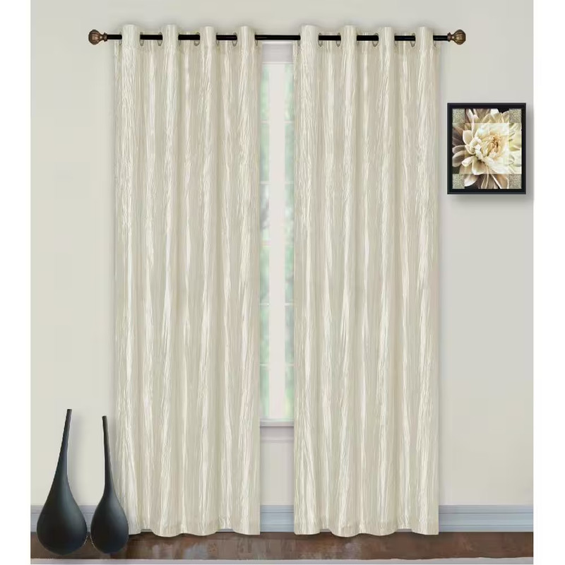 Ivory Solid Grommet Room Darkening Curtain - 55 In. W X 84 In. L gallery