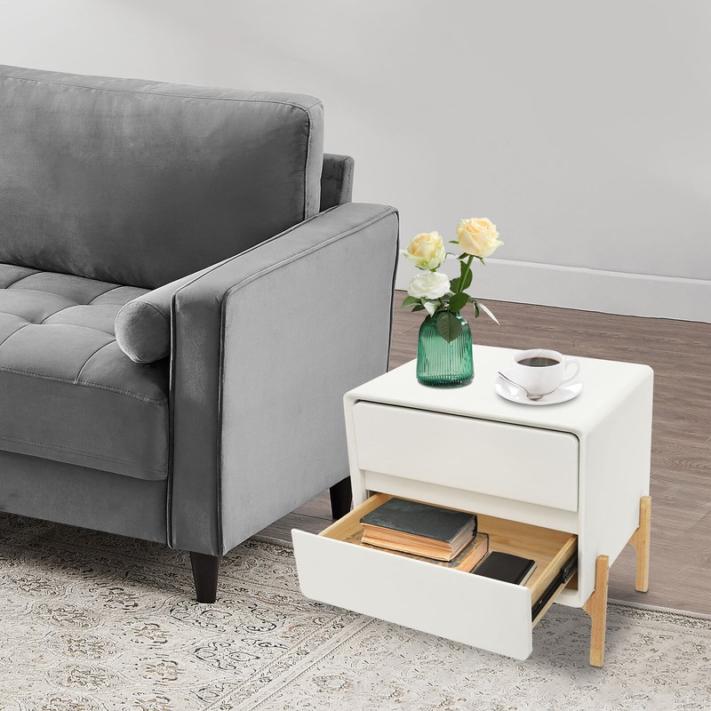 Bedside Table, Storage Bedside Table, Small Bedside Table with 2 Drawers gallery