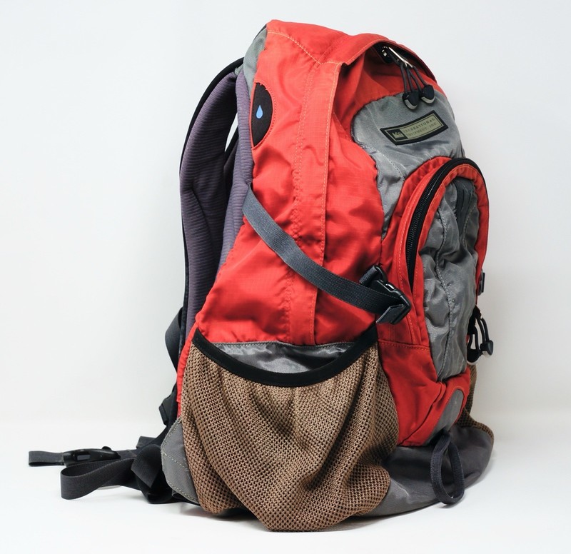 REI Recreation Pack Hiking Backpack Red/Gray Nylon Padded Straps 2