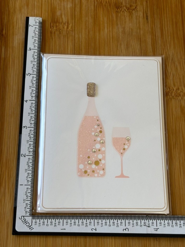 Papyrus Greeting Card Note Time for Drinks Any Occasion Bottle Glass Bubble Cork gallery