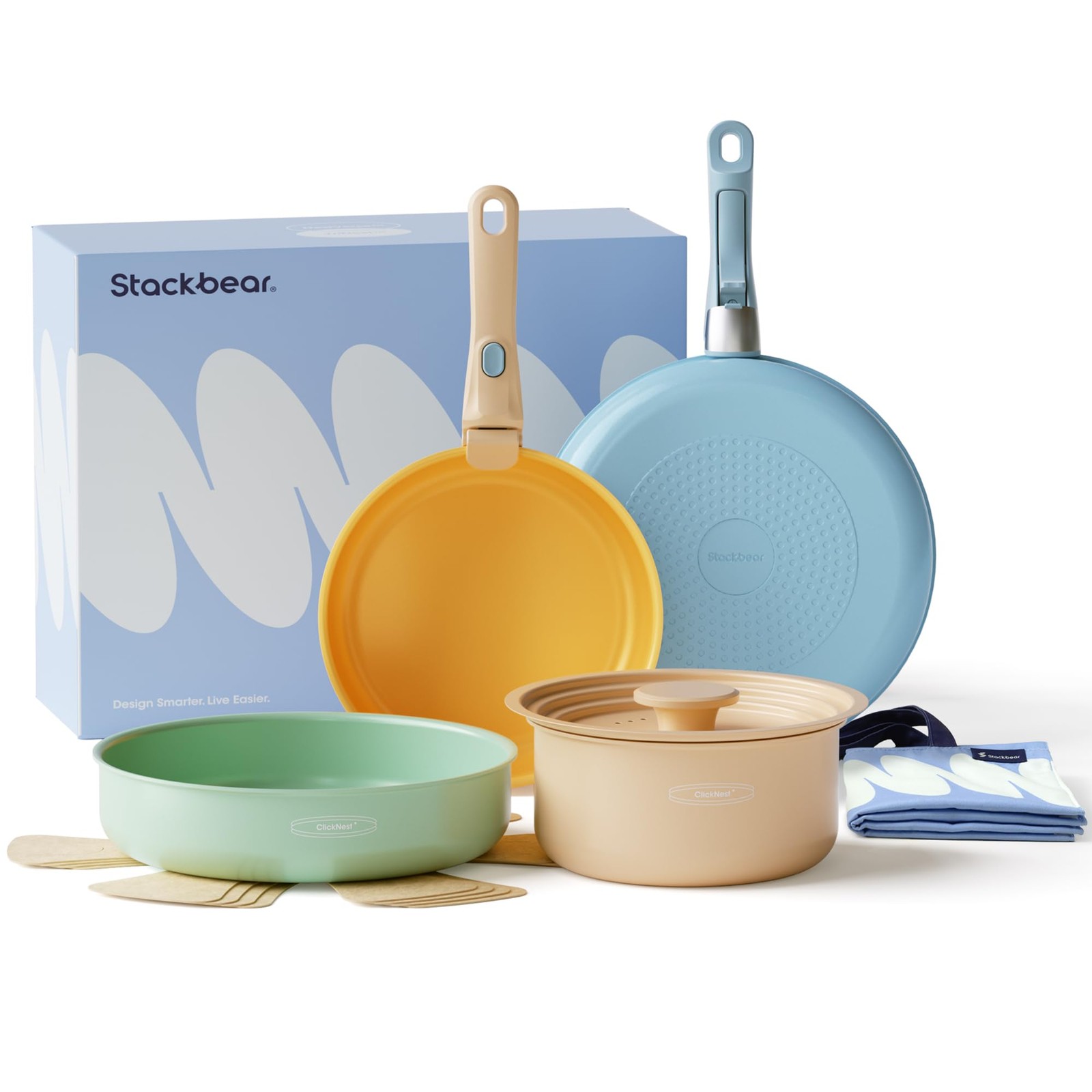 Ceramic Cookware Set, Detachable Handle Pots and Pans Non Stick, 12-Piece Cam... gallery