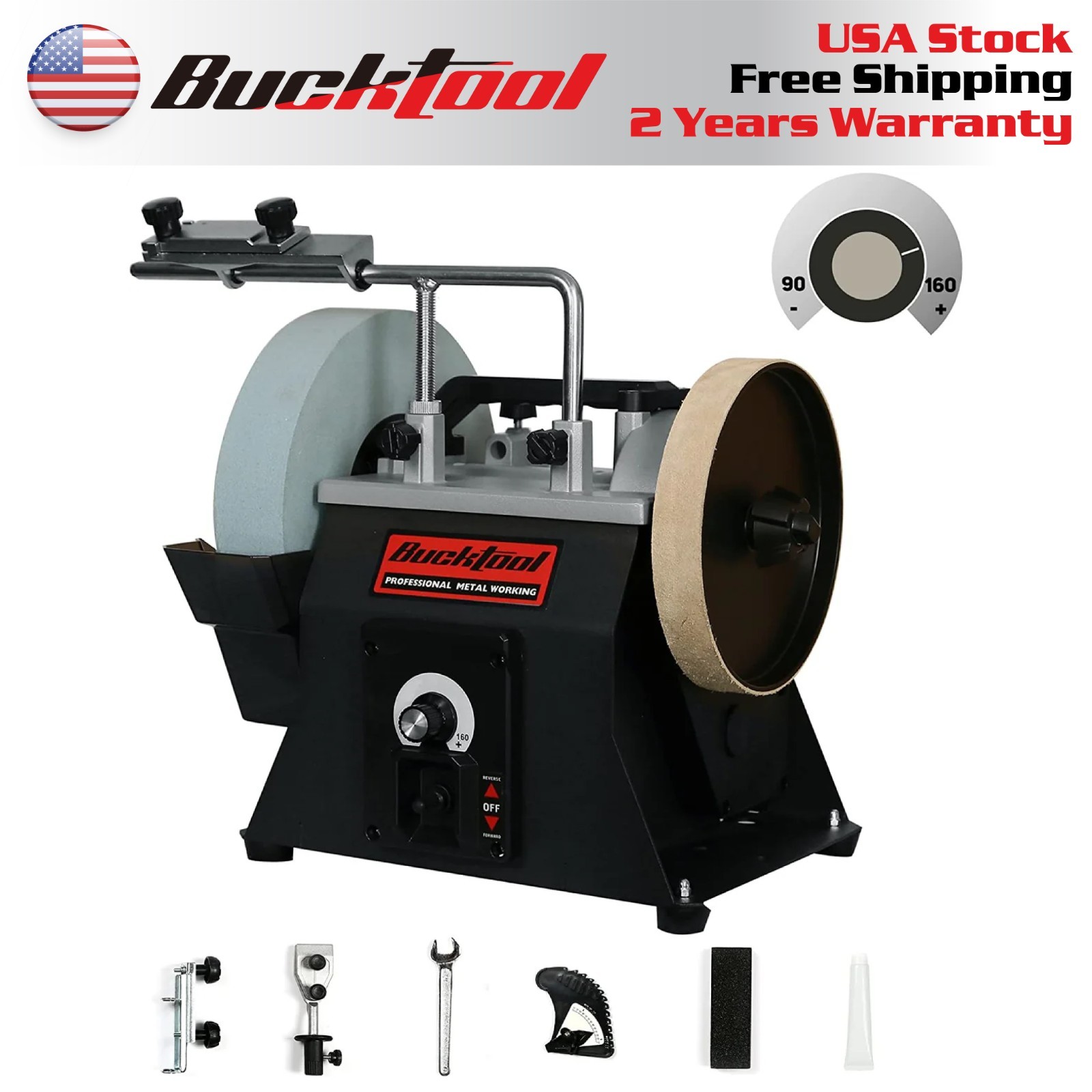 BUCKTOOL 10" Variable Speed Wet Grinder Sharpener ,Water Cooled knife Grinder gallery