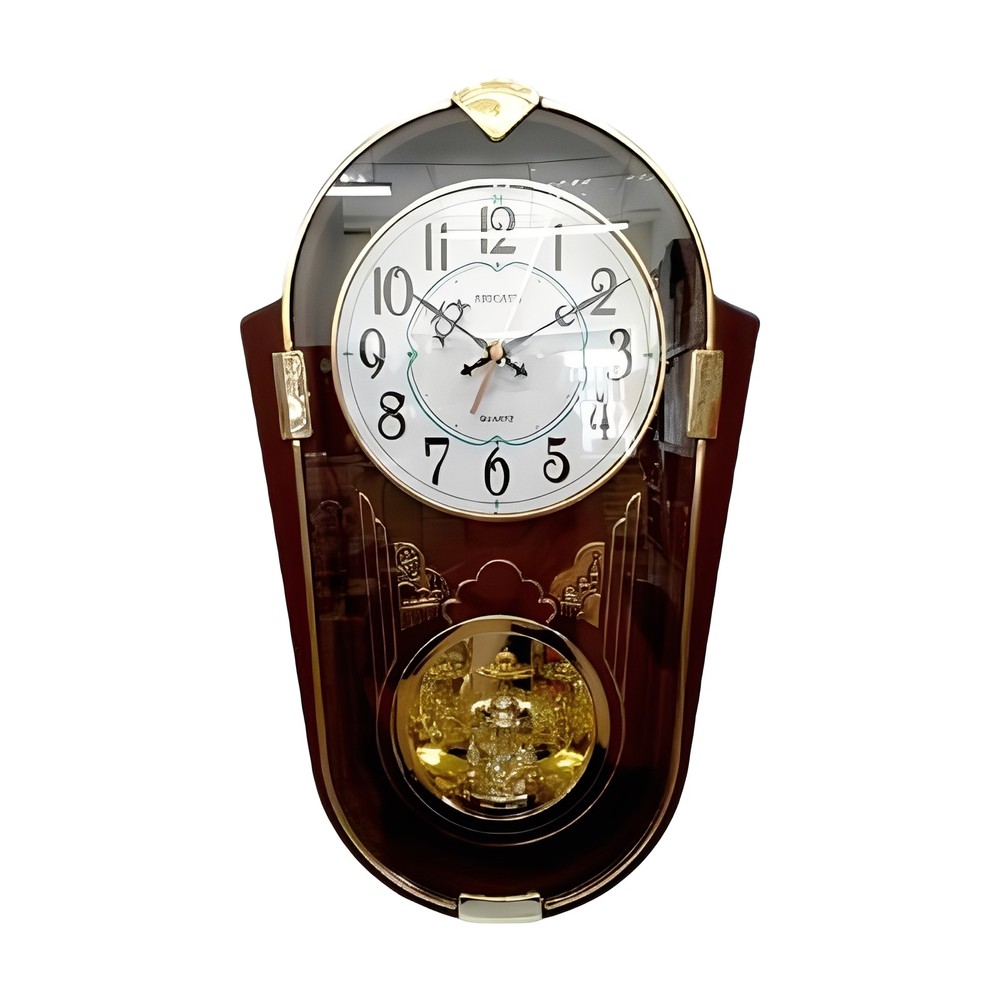 17.5"H Brown Classic Pendulum Wall Clock