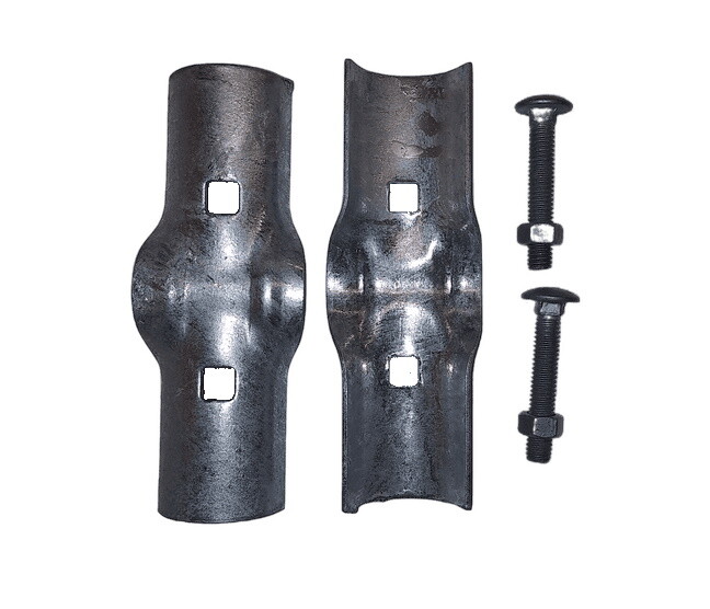 2 3/8" x 1 5/8" Line Rail Clamps For Chain Link Fence - With Nuts and Bolts. gallery