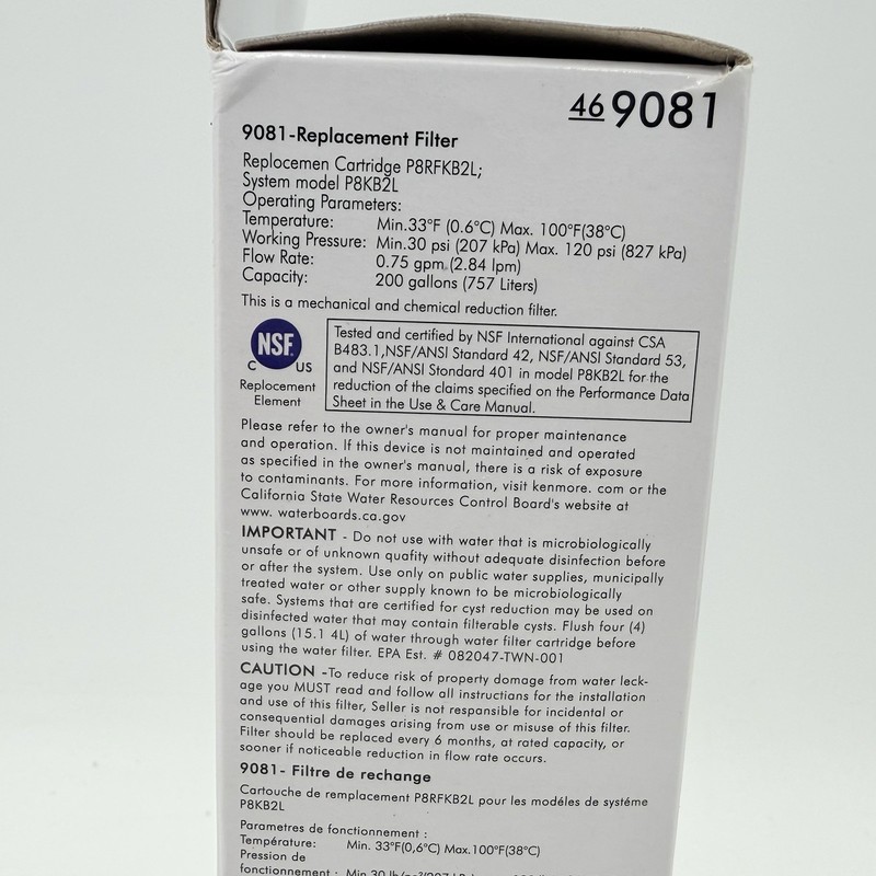 1 Pack Kenmore 9081 Replacement Refrigerator Water Filter 46-9081 NEW gallery