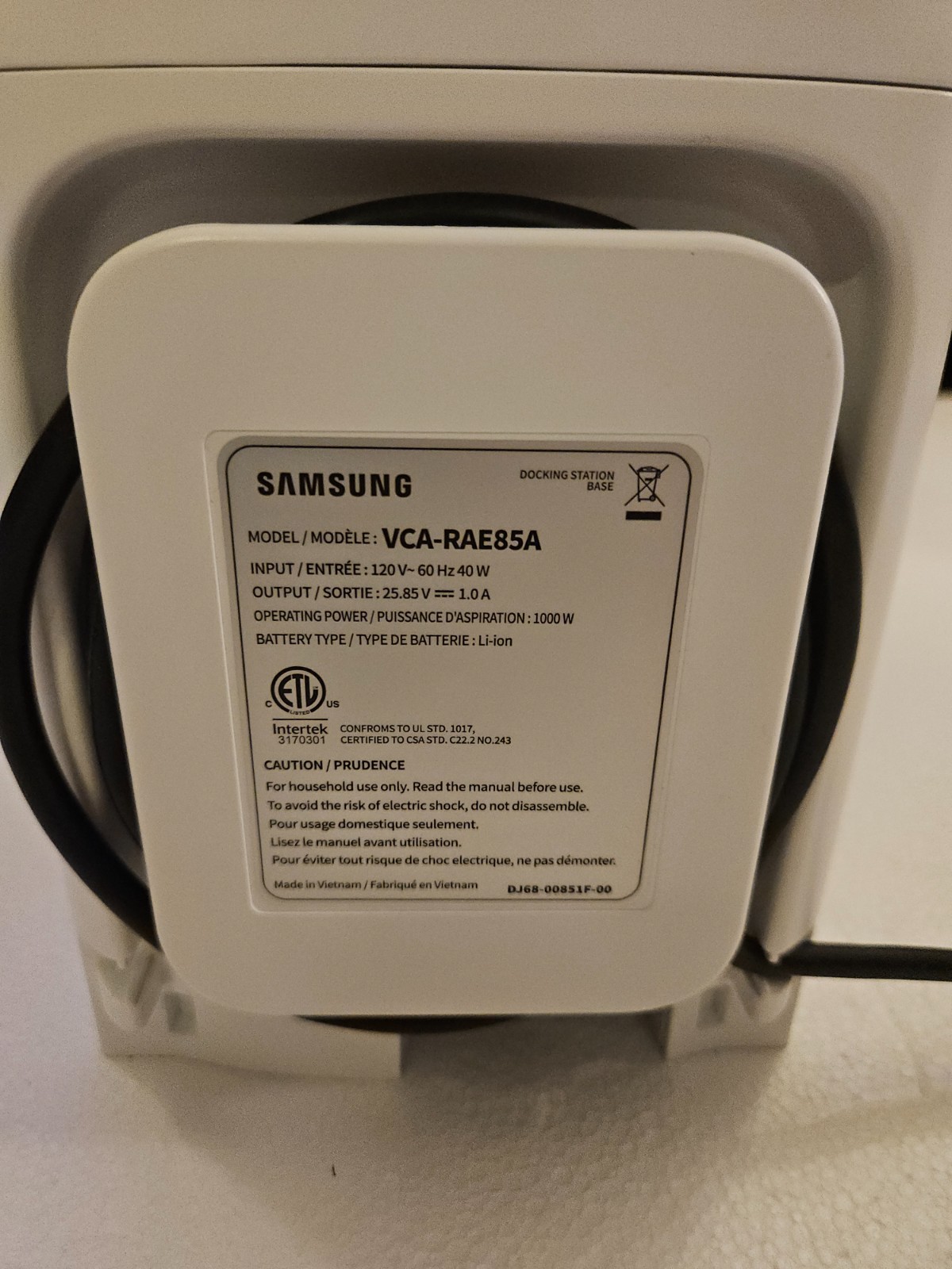 Samsung Clean Station Auto-Empty Dock for Jet Bot Vacuum VCA-RAE85A with 2 Bags gallery